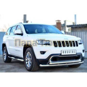 Защита передняя двойная d76-d57  РусСталь для Jeep Grand Cherokee 2013-