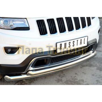 Защита передняя двойная d76-d57  РусСталь для Jeep Grand Cherokee 2013-