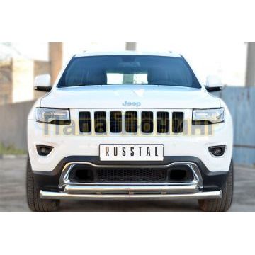 Защита передняя двойная d76-d57  РусСталь для Jeep Grand Cherokee 2013-
