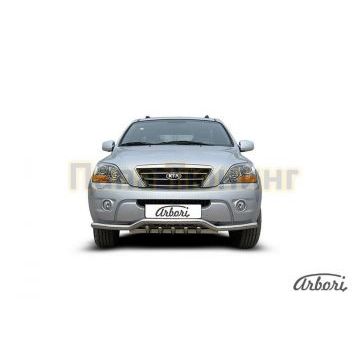 Защита передняя волна с клыками 57 мм Slitkoff для Kia Sorento 2006-2009