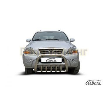 Кенгурин низкий с клыками 76 мм Slitkoff для Kia Sorento 2006-2009