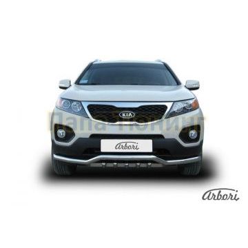 Защита передняя волна с накладками 57 мм Slitkoff для Kia Sorento 2009-2012 Защита передняя волна с накладками 57 мм Slitkoff для Kia Sorento 2009-2012