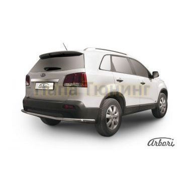 Защита заднего бампера длинная 57 мм Slitkoff для Kia Sorento 2009-2012 Защита заднего бампера длинная 57 мм Slitkoff для Kia Sorento 2009-2012