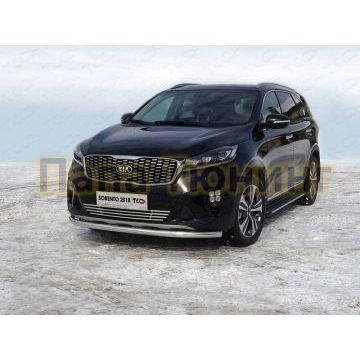Защита переднего бампера 60 мм ТСС для Kia Sorento Prime 2018-