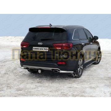 Защита задняя уголки 60 мм ТСС для Kia Sorento Prime 2018-