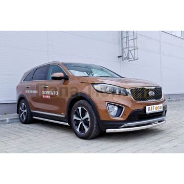 Защита переднего бампера 60 мм ALFeco для Kia Sorento Prime 2015-2017
