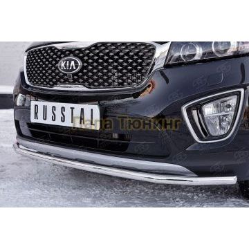 Защита переднего бампера d42 РусСталь для Kia Sorento Prime 2015-2017