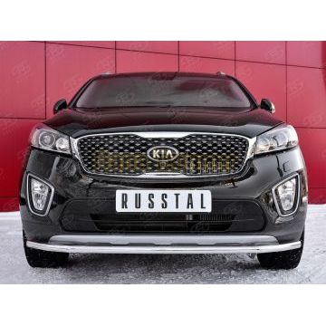 Защита переднего бампера d42 РусСталь для Kia Sorento Prime 2015-2017
