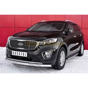 Защита переднего бампера d57 РусСталь для Kia Sorento Prime 2015-2017