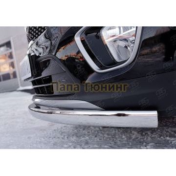 Защита передняя овальная 75х42 мм РусСталь для Kia Sorento Prime 2015-2017