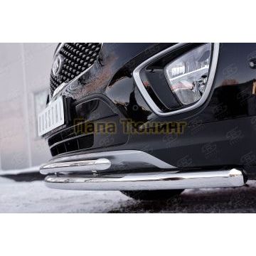 Защита передняя двойная d57-d42 РусСталь для Kia Sorento Prime 2015-2017
