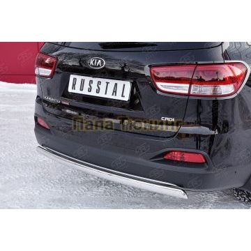 Защита заднего бампера d57 РусСталь для Kia Sorento Prime 2015-2017