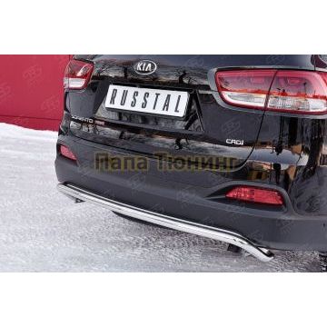 Защита заднего бампера волна под машину d42 РусСталь для Kia Sorento Prime 2015-2017