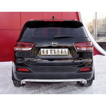 Защита заднего бампера волна под машину d42 РусСталь для Kia Sorento Prime 2015-2017