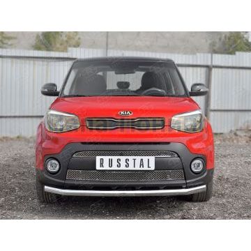 Защита переднего бампера секции d57 РусСталь для Kia Soul 2016-2019