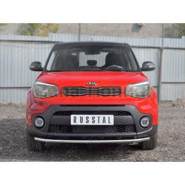 Защита переднего бампера секции d42 РусСталь для Kia Soul 2016-2019
