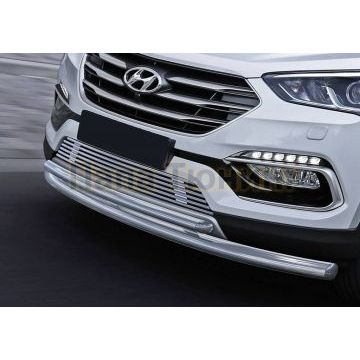 Накладка решетки радиатора 10 мм Rival для Hyundai Santa Fe Premium 2015-2018