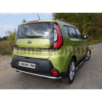 Защита заднего бампера 42 мм ТСС для Kia Soul 2014-2016