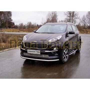 Защита переднего бампера 60 мм для Kia Sportage 2018-2021 Защита переднего бампера 60 мм для Kia Sportage 2018-2021