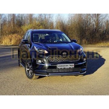 Защита передняя двойная 42-42 мм для Kia Sportage 2018-2021 Защита передняя двойная 42-42 мм для Kia Sportage 2018-2021