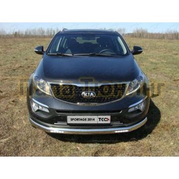 Защита передняя овальная с ДХО 75-42 мм ТСС для Kia Sportage 2014-2015 Защита передняя овальная с ДХО 75-42 мм ТСС для Kia Sportage 2014-2015