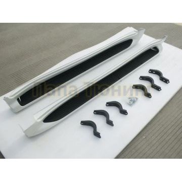 Пороги алюминиевые чёрные с LED подсветкой OEM Tuning для Toyota Land Cruiser 200 2015-