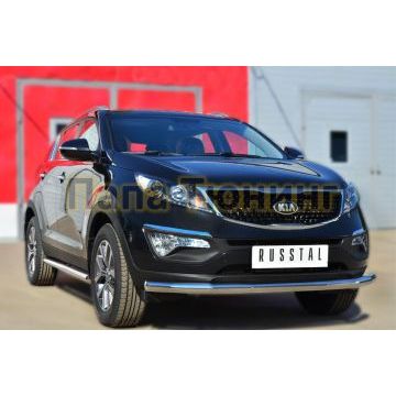 Защита переднего бампера d57 РусСталь для Kia Sportage 2010-2015