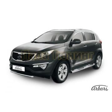 Защита передняя короткая 57 мм Slitkoff для Kia Sportage 2010-2015 Защита передняя короткая 57 мм Slitkoff для Kia Sportage 2010-2015