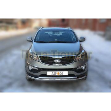 Защита передняя двойная 60 ммх42 ALFeco для Kia Sportage 2010-2015