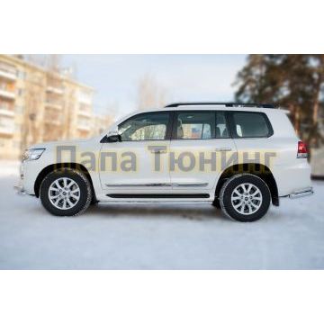 Защита штатных порогов d42 РусСталь для Toyota Land Cruiser 200 2015-