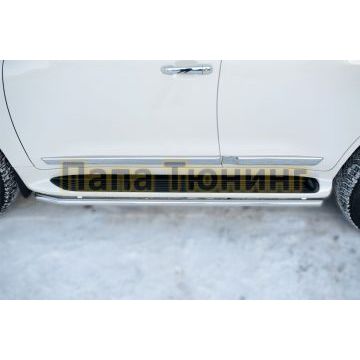 Защита штатных порогов d42 РусСталь для Toyota Land Cruiser 200 2015-