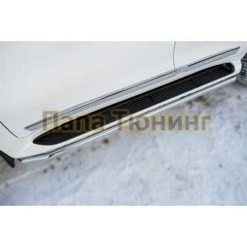 Защита штатных порогов d42 РусСталь для Toyota Land Cruiser 200 2015-