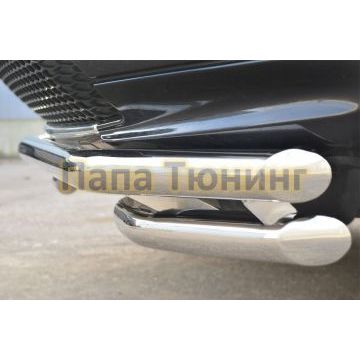 Защита передняя двойная d57-d57 уголки РусСталь для Land Rover Freelander 2 2012-2014