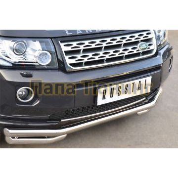 Защита передняя двойная d57-d57 уголки РусСталь для Land Rover Freelander 2 2012-2014