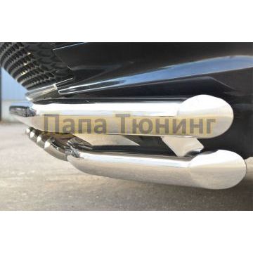 Защита передняя двойная d57-d57 РусСталь для Land Rover Freelander 2 2012-2014