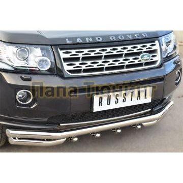 Защита передняя двойная d57-d57 РусСталь для Land Rover Freelander 2 2012-2014