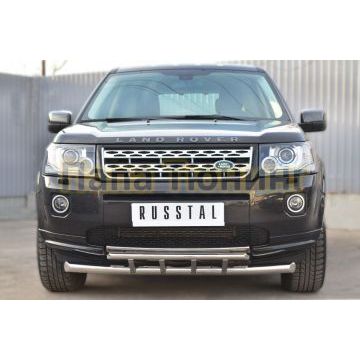 Защита передняя двойная d57-d42 РусСталь для Land Rover Freelander 2 2012-2014