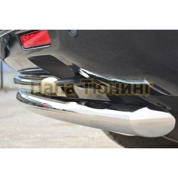 Защита заднего бампера двойная d57-d42 РусСталь для Land Rover Freelander 2 2012-2014