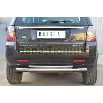 Защита заднего бампера двойная d57-d42 РусСталь для Land Rover Freelander 2 2012-2014