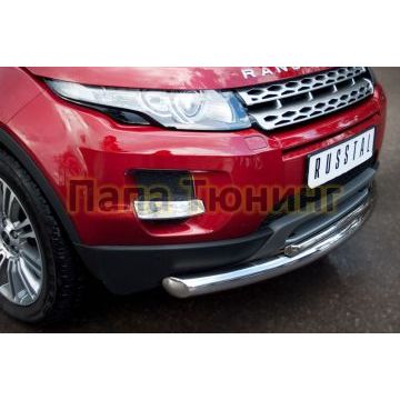 Защита передняя двойная d76-d42 РусСталь для Land Rover Evoque 2011-