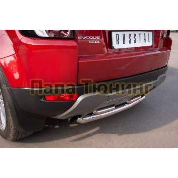 Защита заднего бампера двойная d57-d42 х2 РусСталь для Land Rover Evoque 2011-