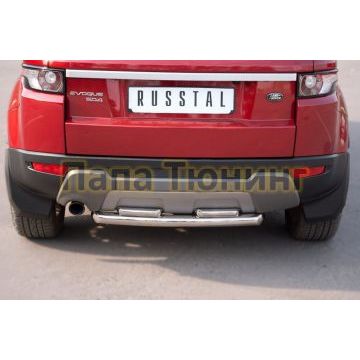 Защита заднего бампера двойная d57-d42 х2 РусСталь для Land Rover Evoque 2011-