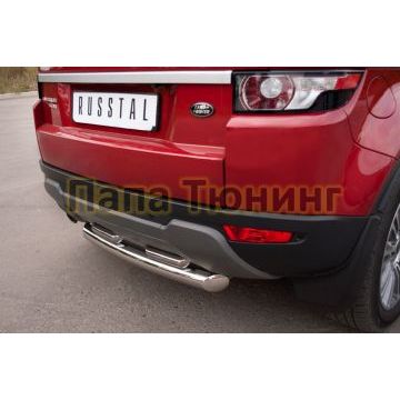 Защита заднего бампера двойная d76-d42 х2 РусСталь для Land Rover Evoque 2011-