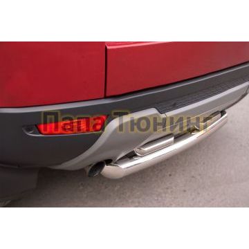 Защита заднего бампера двойная d76-d42 х2 РусСталь для Land Rover Evoque 2011-