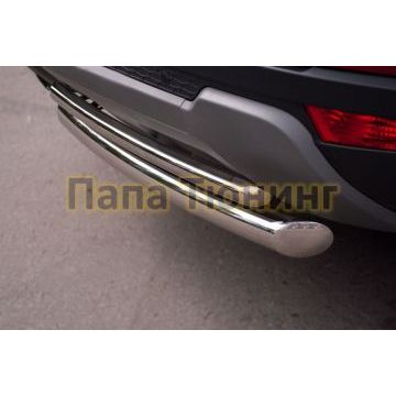 Защита заднего бампера двойная d76-d42 РусСталь для Land Rover Evoque 2011-