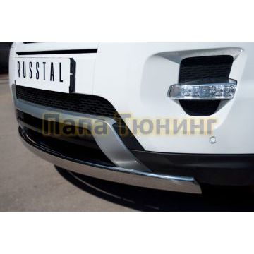 Защита передняя овальная 75х42 мм РусСталь для Land Rover Evoque 2011-
