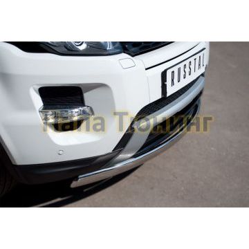 Защита передняя овальная 75х42 мм РусСталь для Land Rover Evoque 2011-