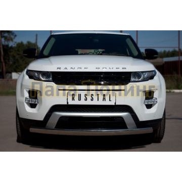 Защита передняя овальная 75х42 мм РусСталь для Land Rover Evoque 2011-