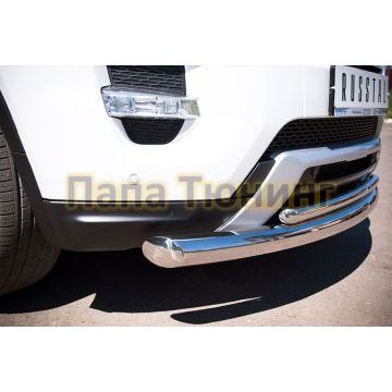 Защита передняя двойная d76-d42 РусСталь для Land Rover Evoque 2011-