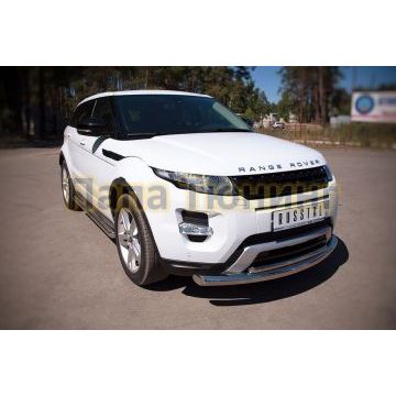 Защита передняя двойная d76-d42 РусСталь для Land Rover Evoque 2011-